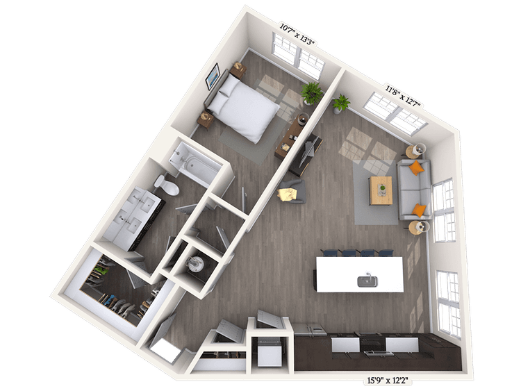 Floorplan image of unit 532