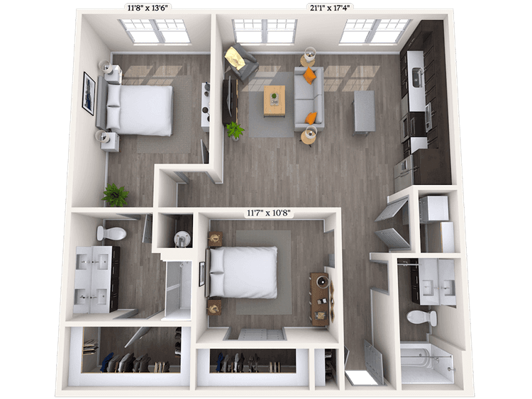 Floorplan image of unit 313