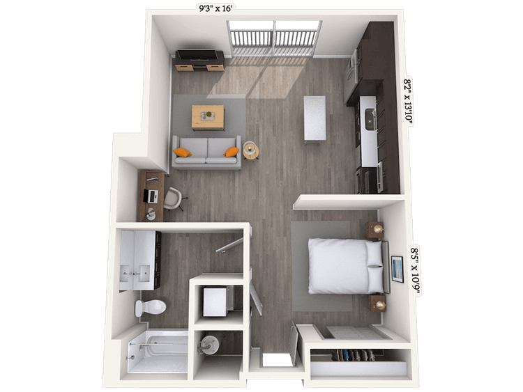 Floorplan image of unit 562
