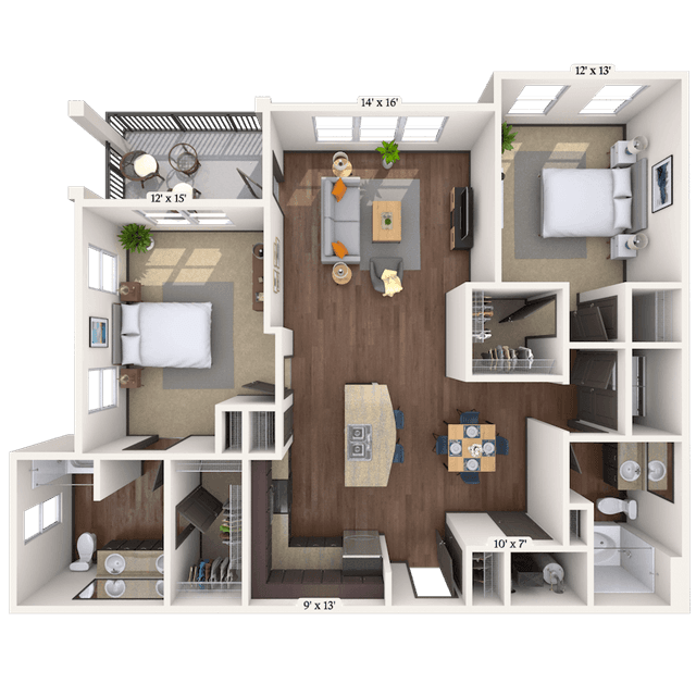 Floorplan image of unit 12302