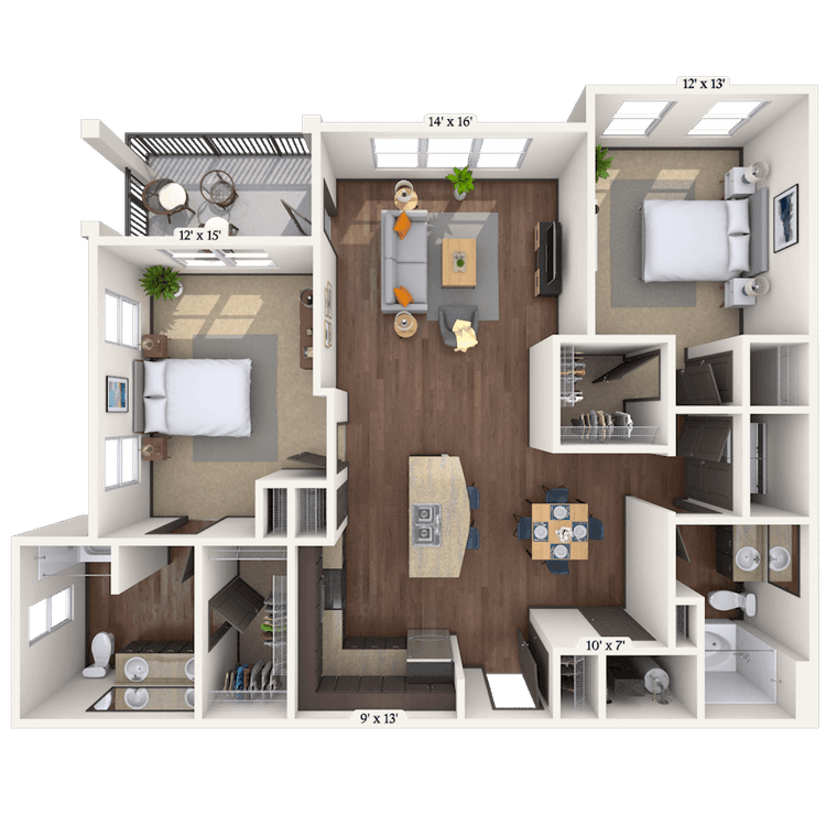 Floorplan image of unit 12302