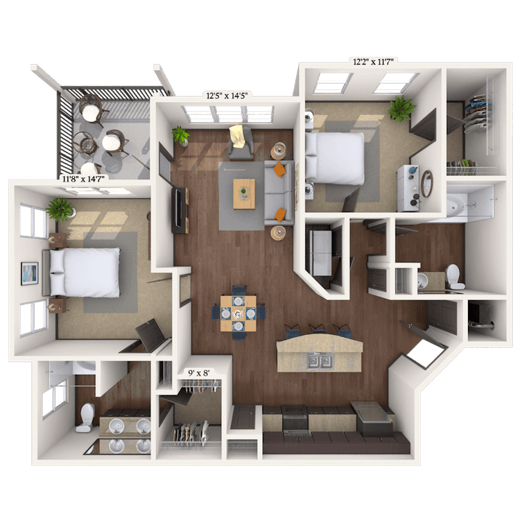 Floorplan image of unit 3207
