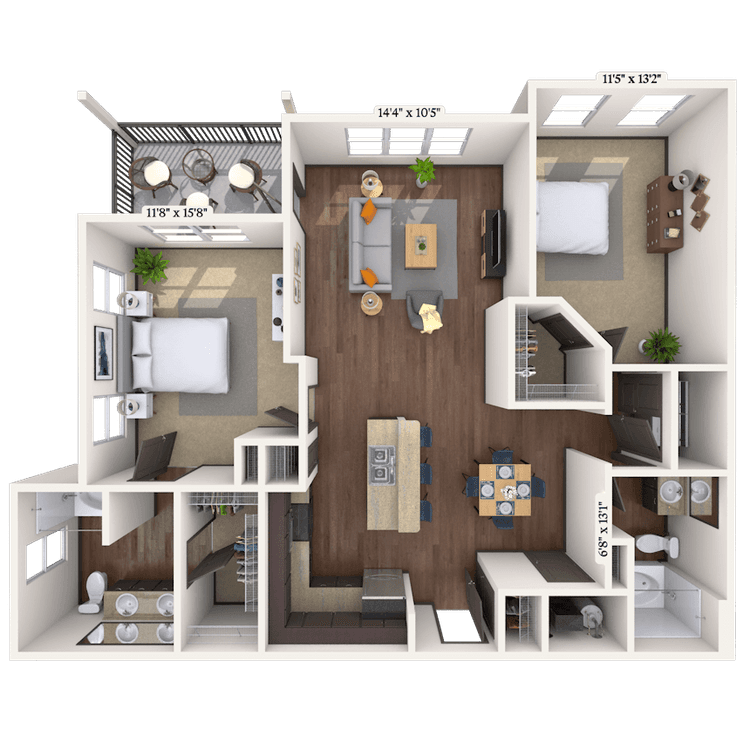 Floorplan image of unit 3308