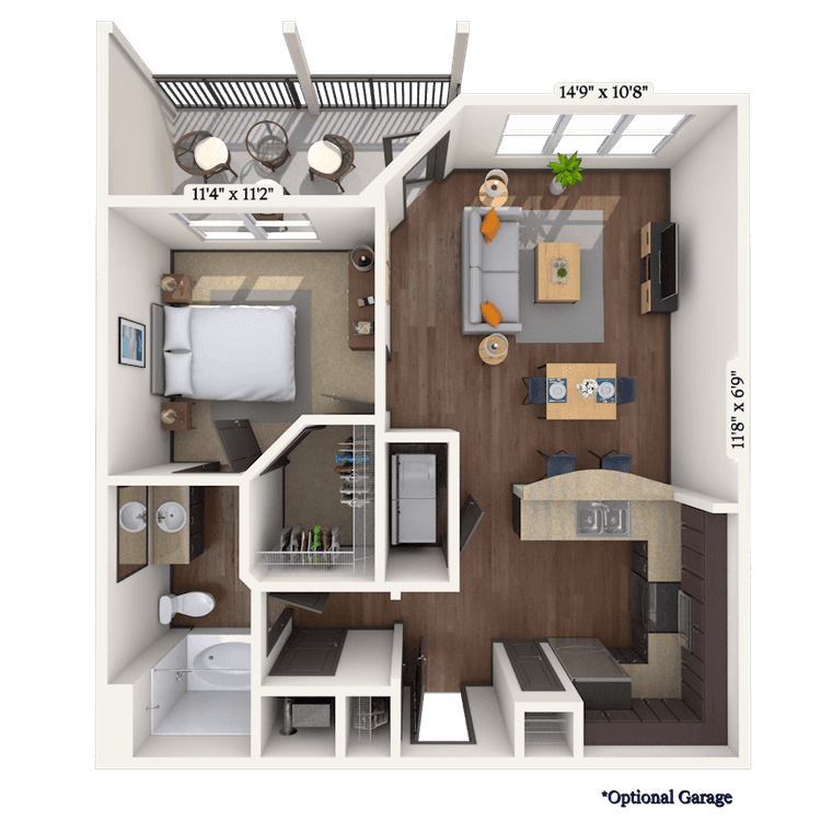Floorplan image of unit 4204