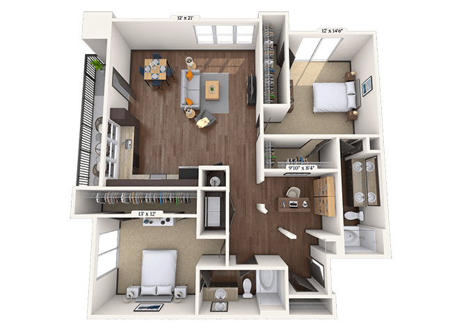 Floorplan image of unit II 2-1236