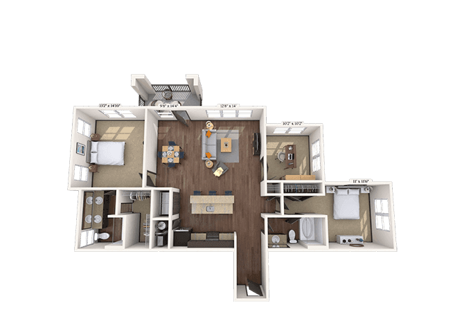 Floorplan image of unit 7-7100