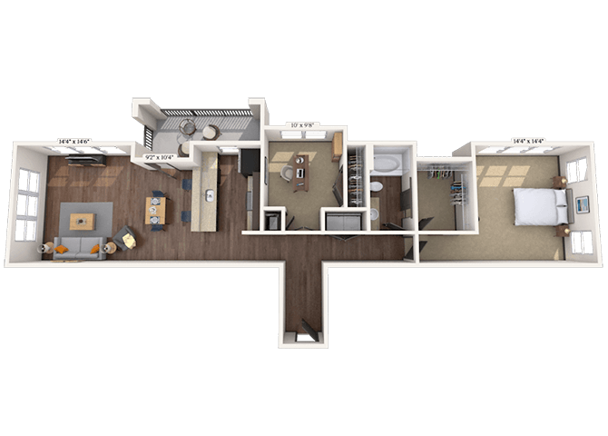 Floorplan image of unit 2-2412