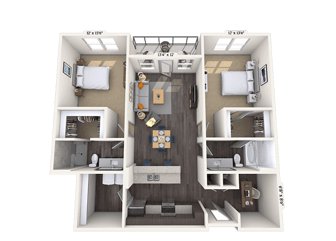 Floorplan image of unit II 8-208