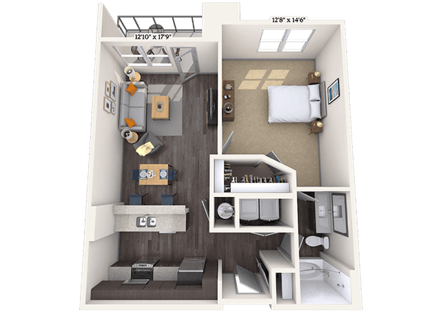 Floorplan image of unit II 2-1302