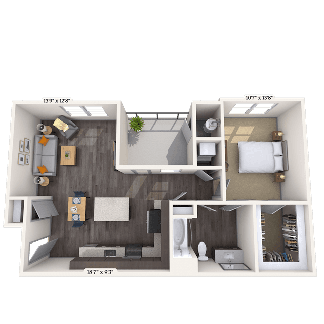 Floorplan image of unit M-318