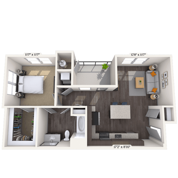 Floorplan image of unit K-201