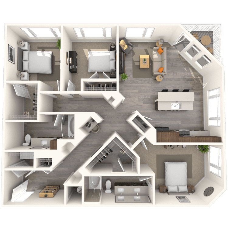 Floorplan image of unit 132