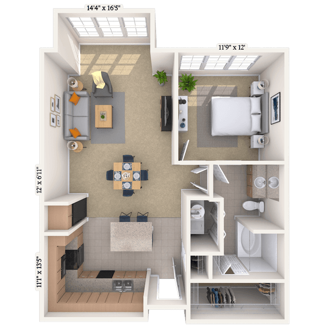 Floorplan image of unit I 1214