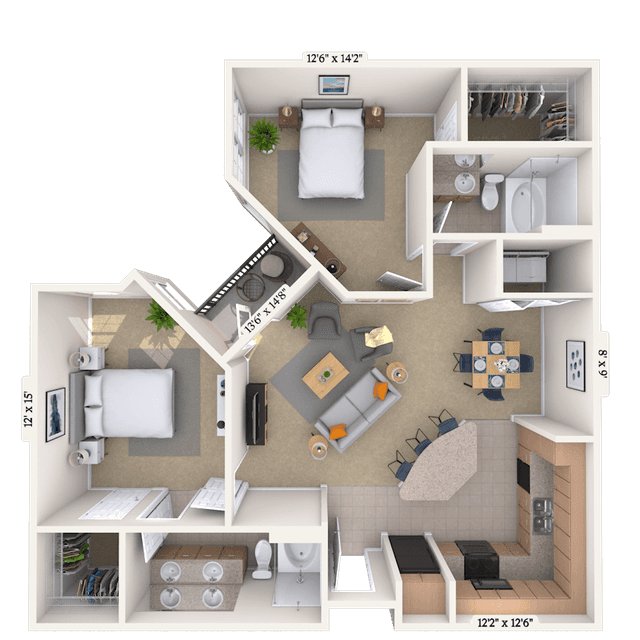 Floorplan image of unit I 1224