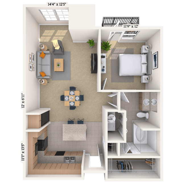 Floorplan image of unit I 1254