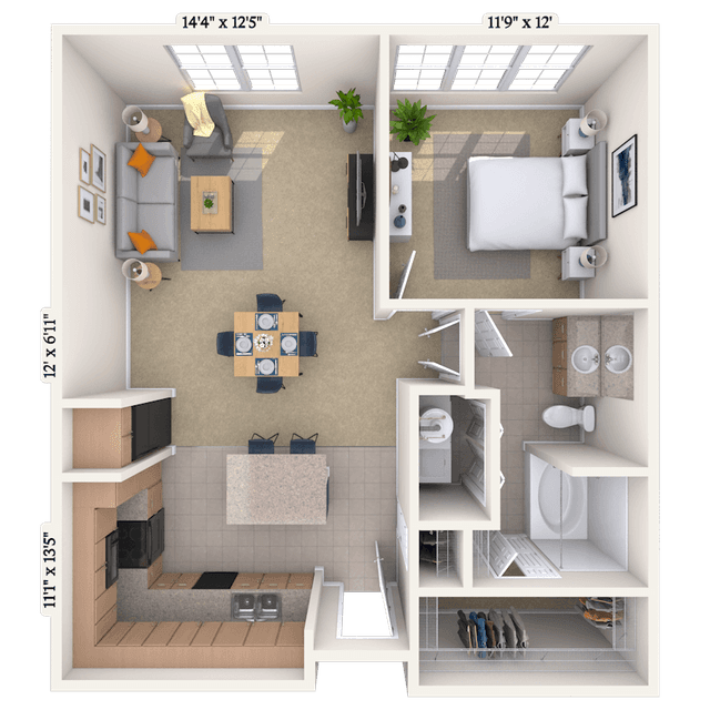 Floorplan image of unit I 1332