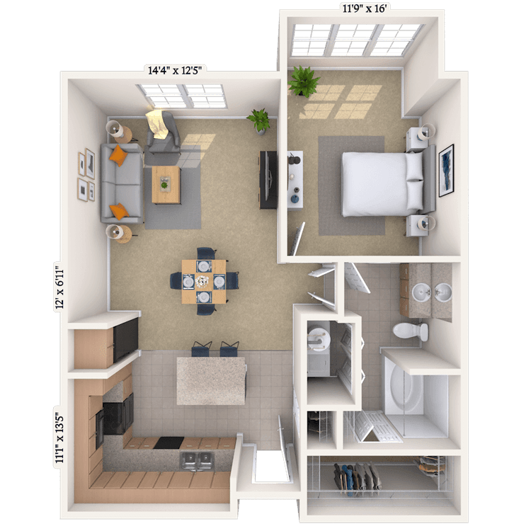 Floorplan image of unit I 1413