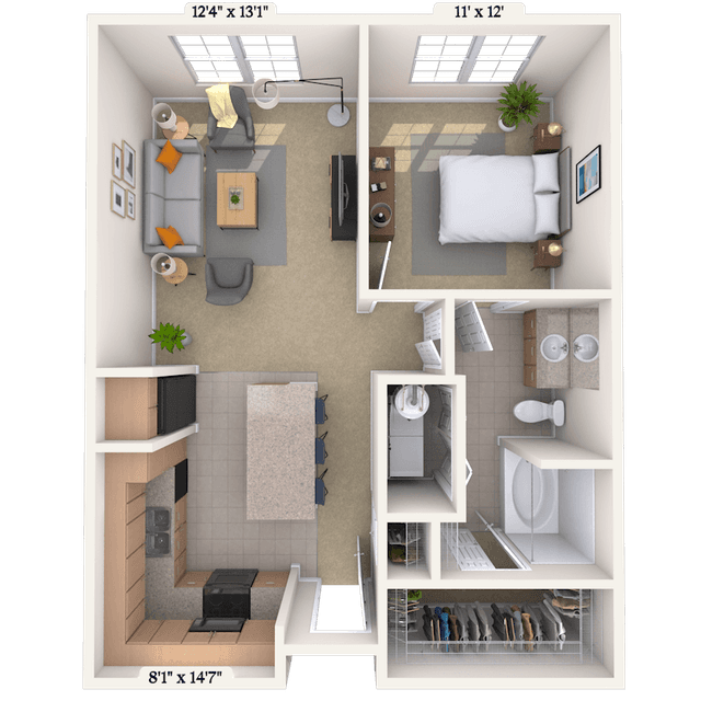 Floorplan image of unit I 1436