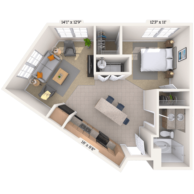 Floorplan image of unit I 1440