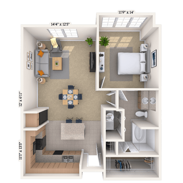 Floorplan image of unit I 1443