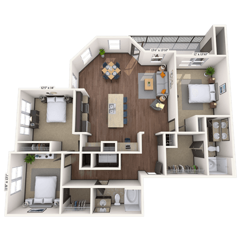Floorplan image of unit III 012447