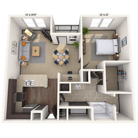 Floorplan image of unit III 011434
