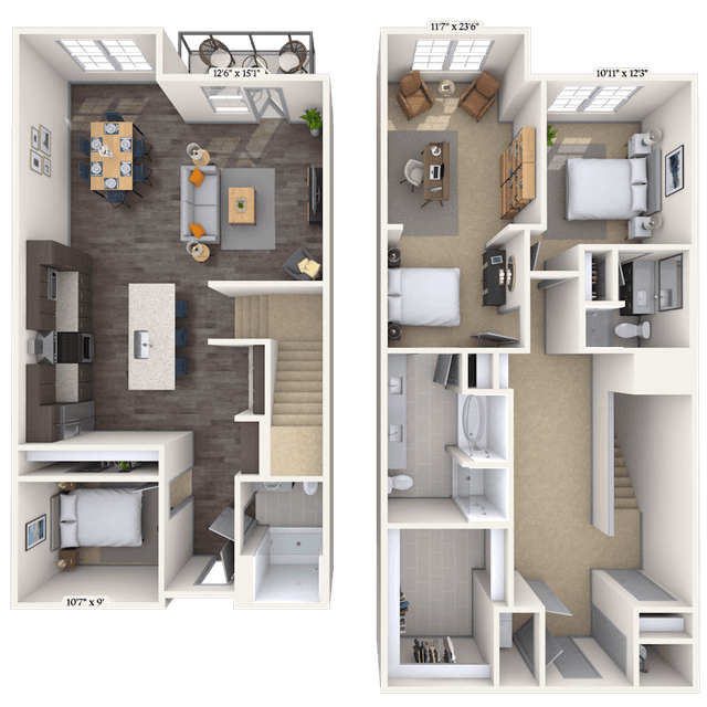Floorplan image of unit II 176
