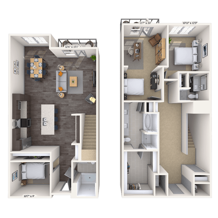 Floorplan image of unit II 382