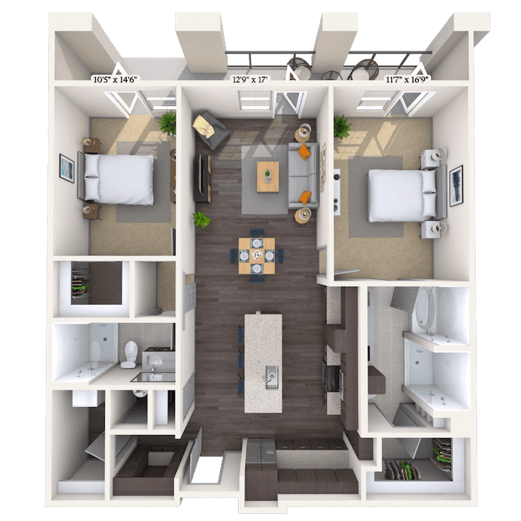 Floorplan image of unit II 391