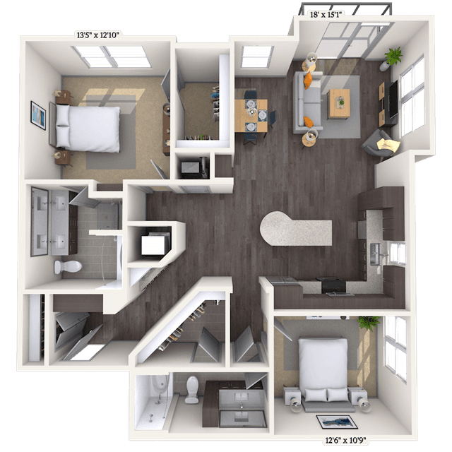 Floorplan image of unit II 286