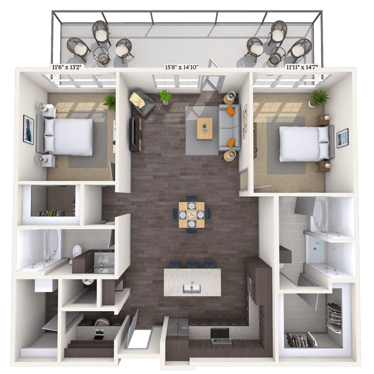 Floorplan image of unit II 121