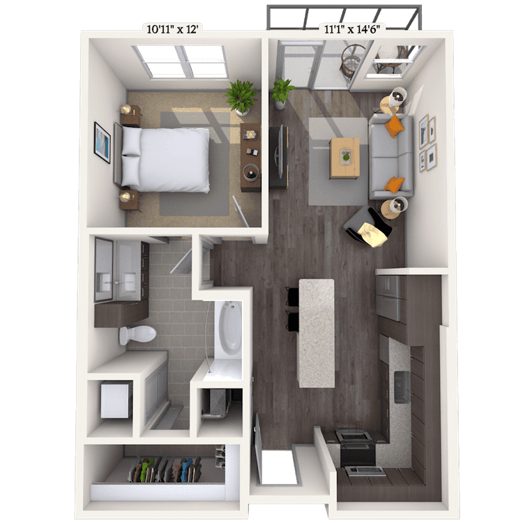 Floorplan image of unit II 142