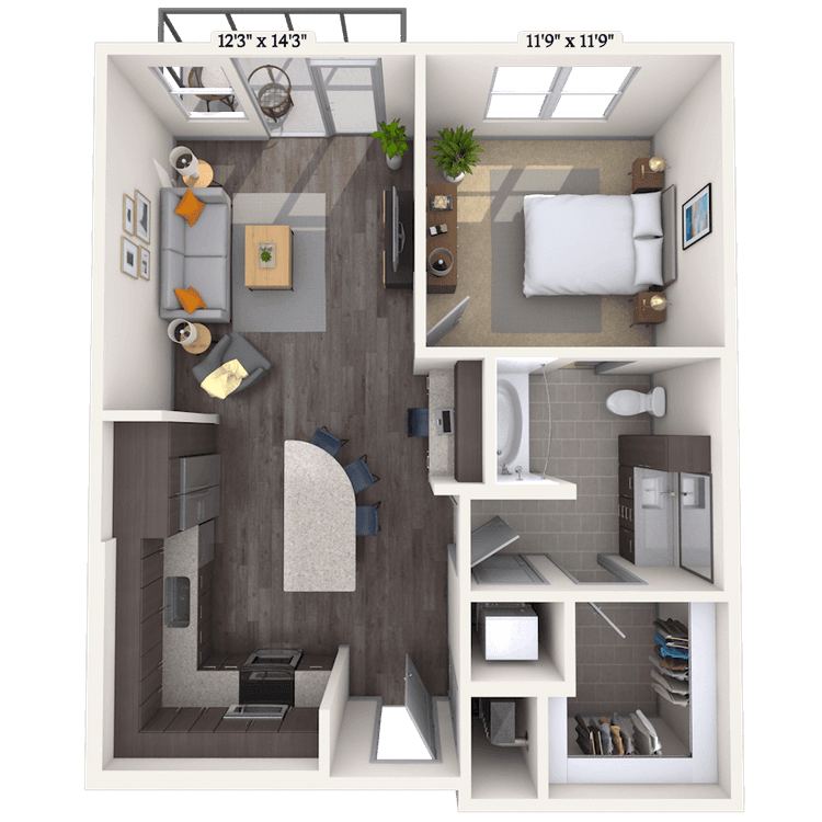 Floorplan image of unit II 134