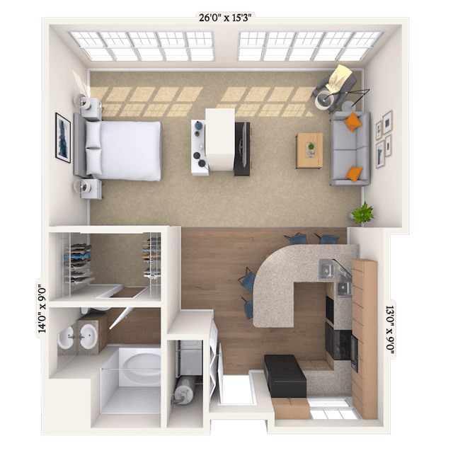 Floorplan image of unit I 335