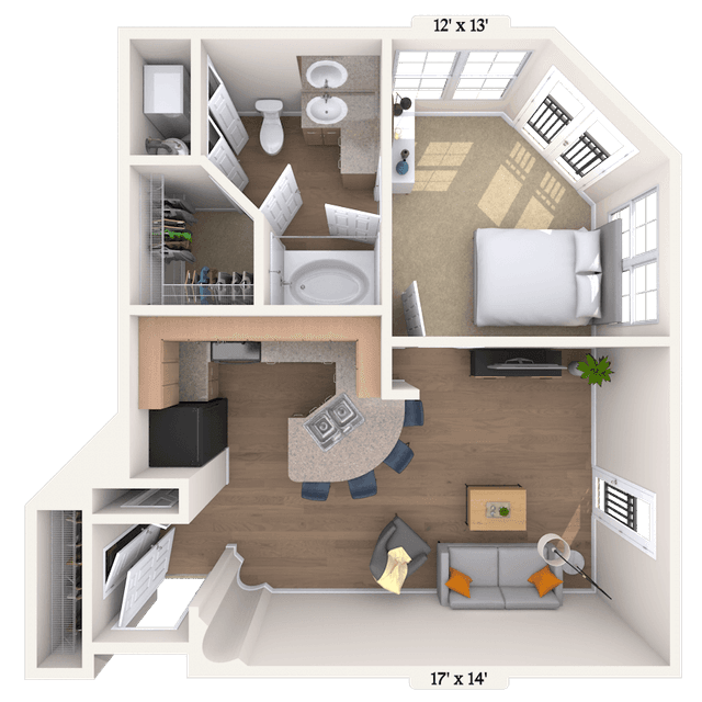 Floorplan image of unit I 109