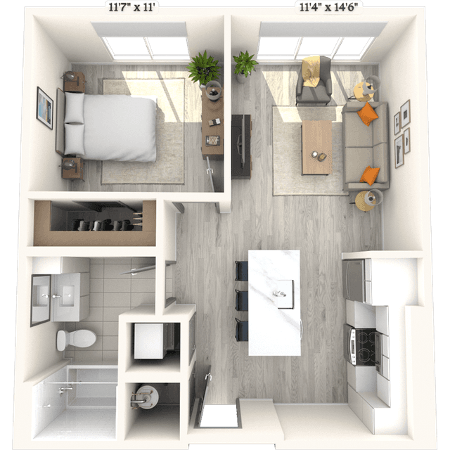 Floorplan image of unit 303