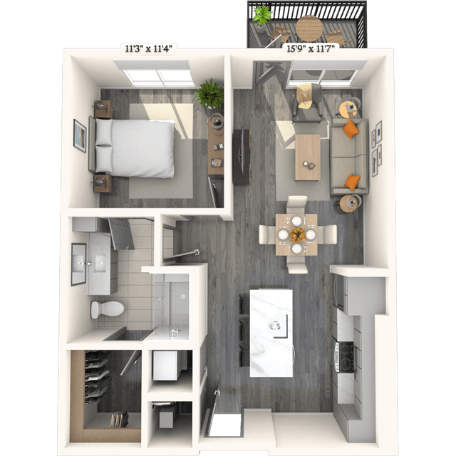 Floorplan image of unit 1030