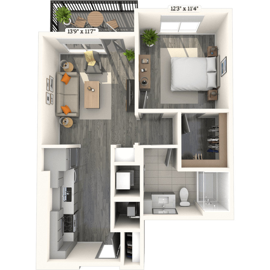Floorplan image of unit 836