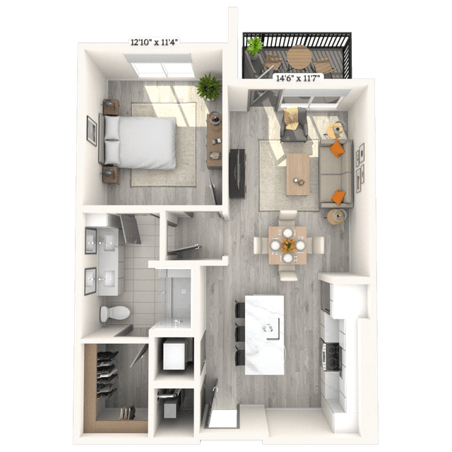 Floorplan image of unit 704