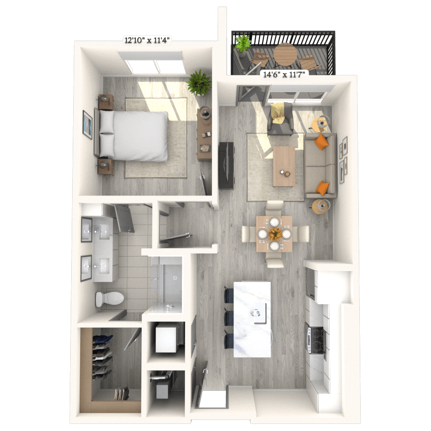 Floorplan image of unit 732