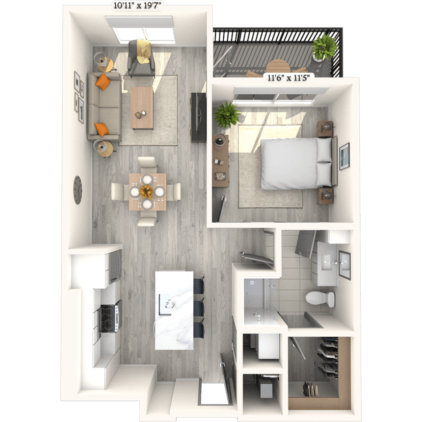 Floorplan image of unit 817