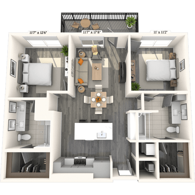 Floorplan image of unit 201