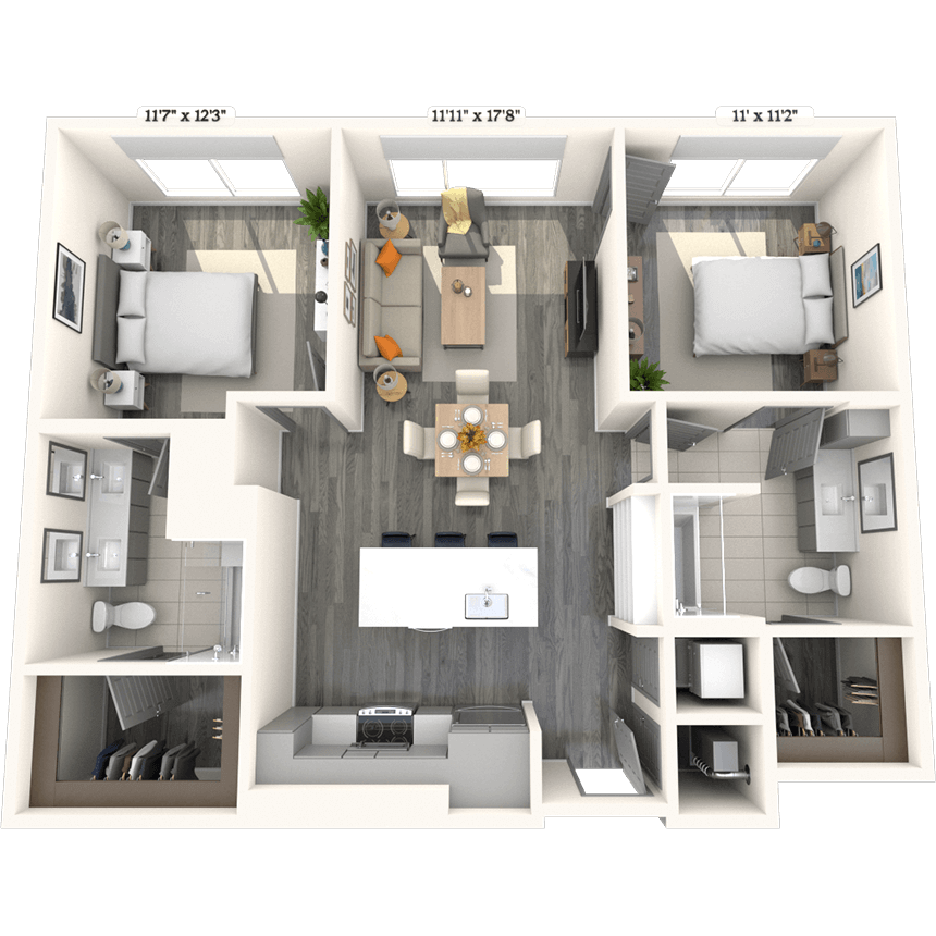 Floorplan image of unit 1029