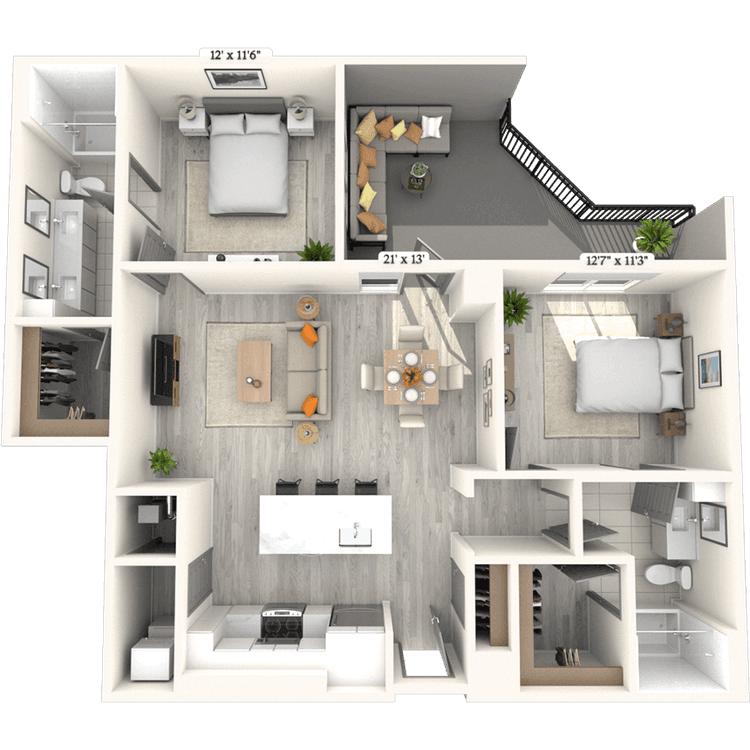 Floorplan image of unit 913