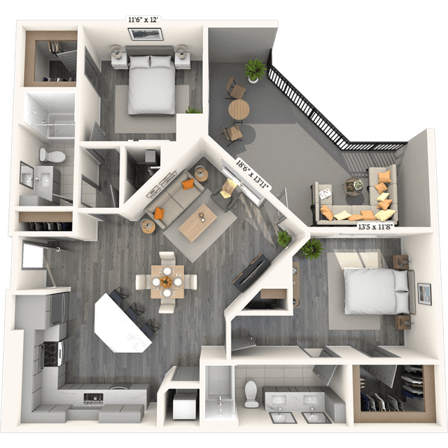 Floorplan image of unit 631