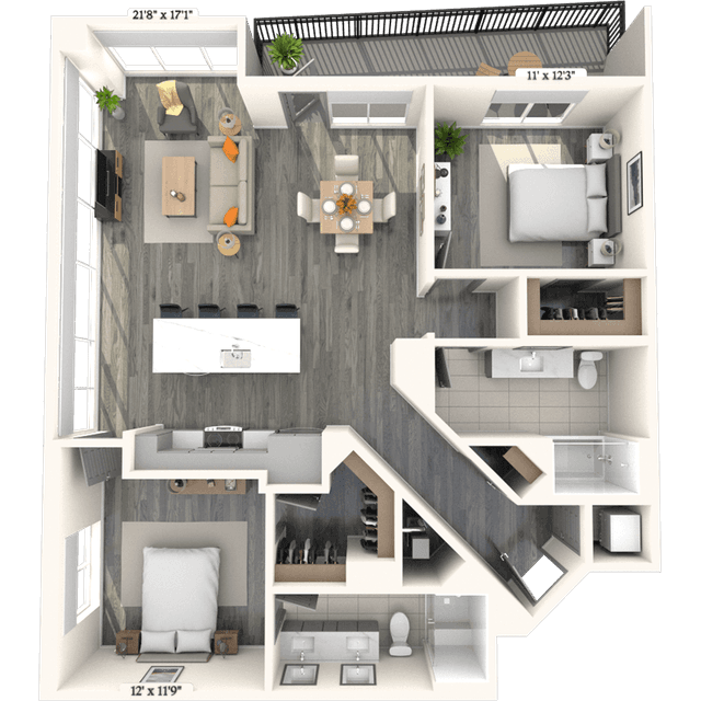 Floorplan image of unit 1011