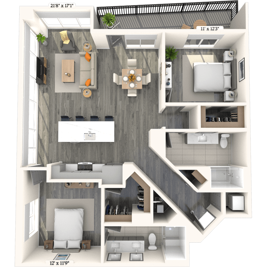 Floorplan image of unit 1011