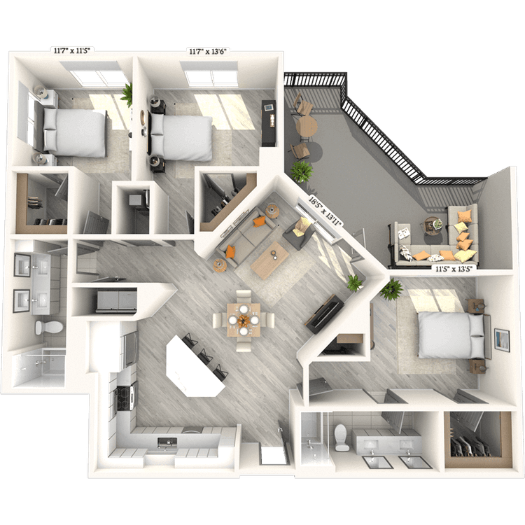 Floorplan image of unit 1131