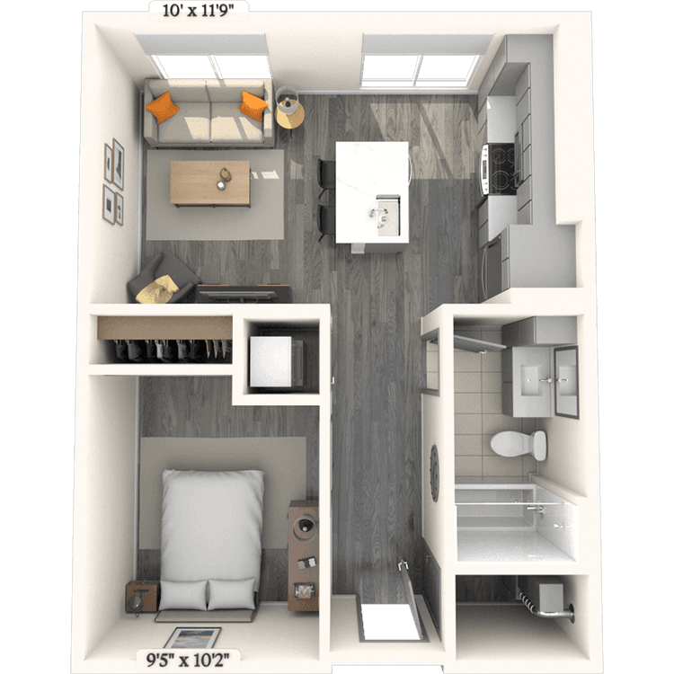 Floorplan image of unit 1023