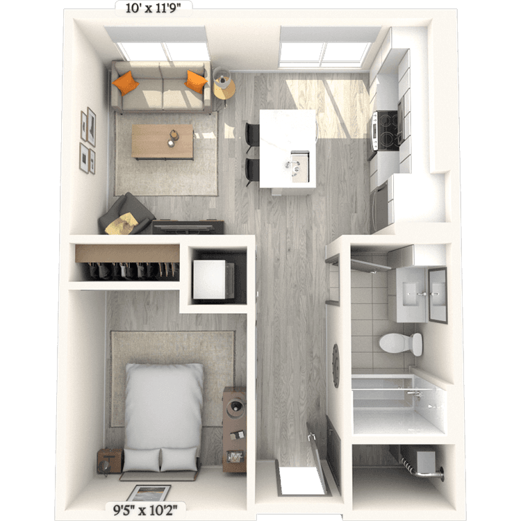 Floorplan image of unit 715